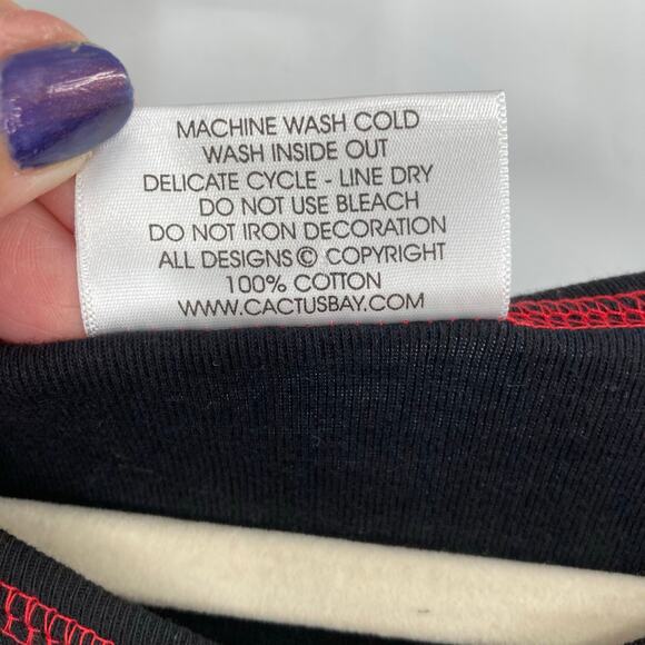 VTG Y2K Cactus Bay Ornament Bling Christmas Print Baby Tee Women’s Large Artsy - Picture 5 of 9